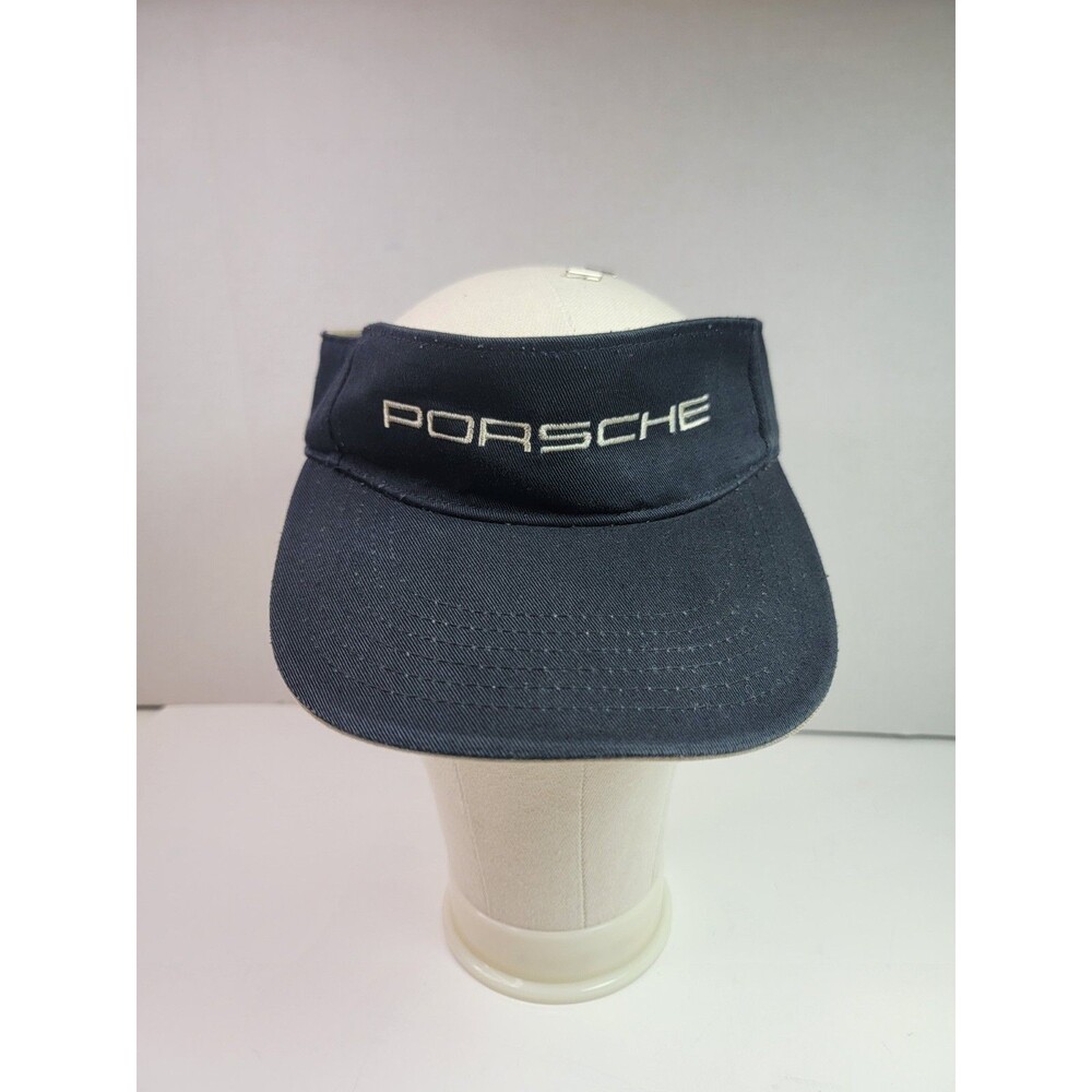 Porsche Black Embroidered Logo Golf Visor Hat One Size Adjustable Automotive